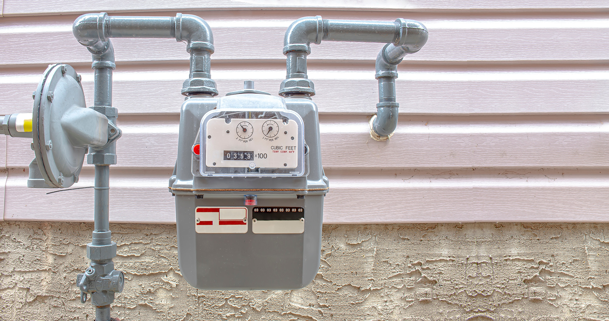 gas meter on house