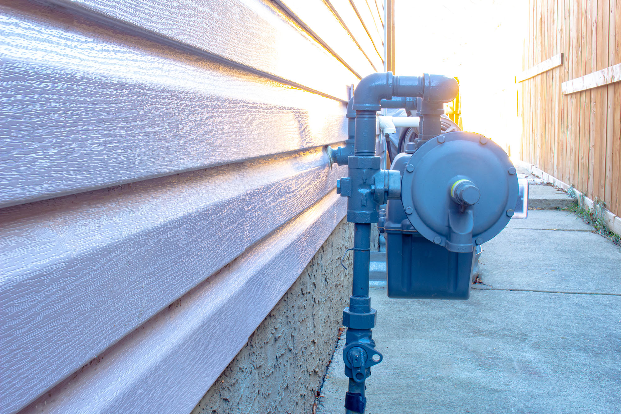 gas meter on house